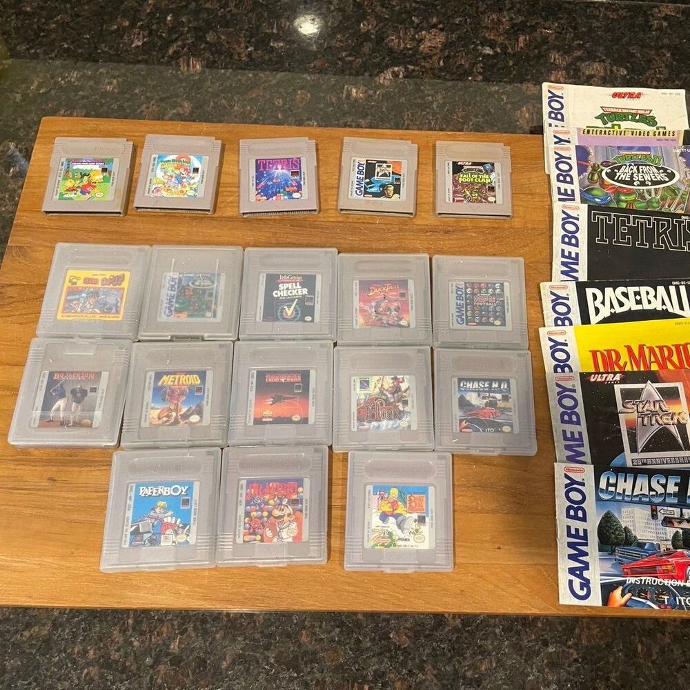 18 Game Game Boy Bundle + 7 Manuals - Untested
